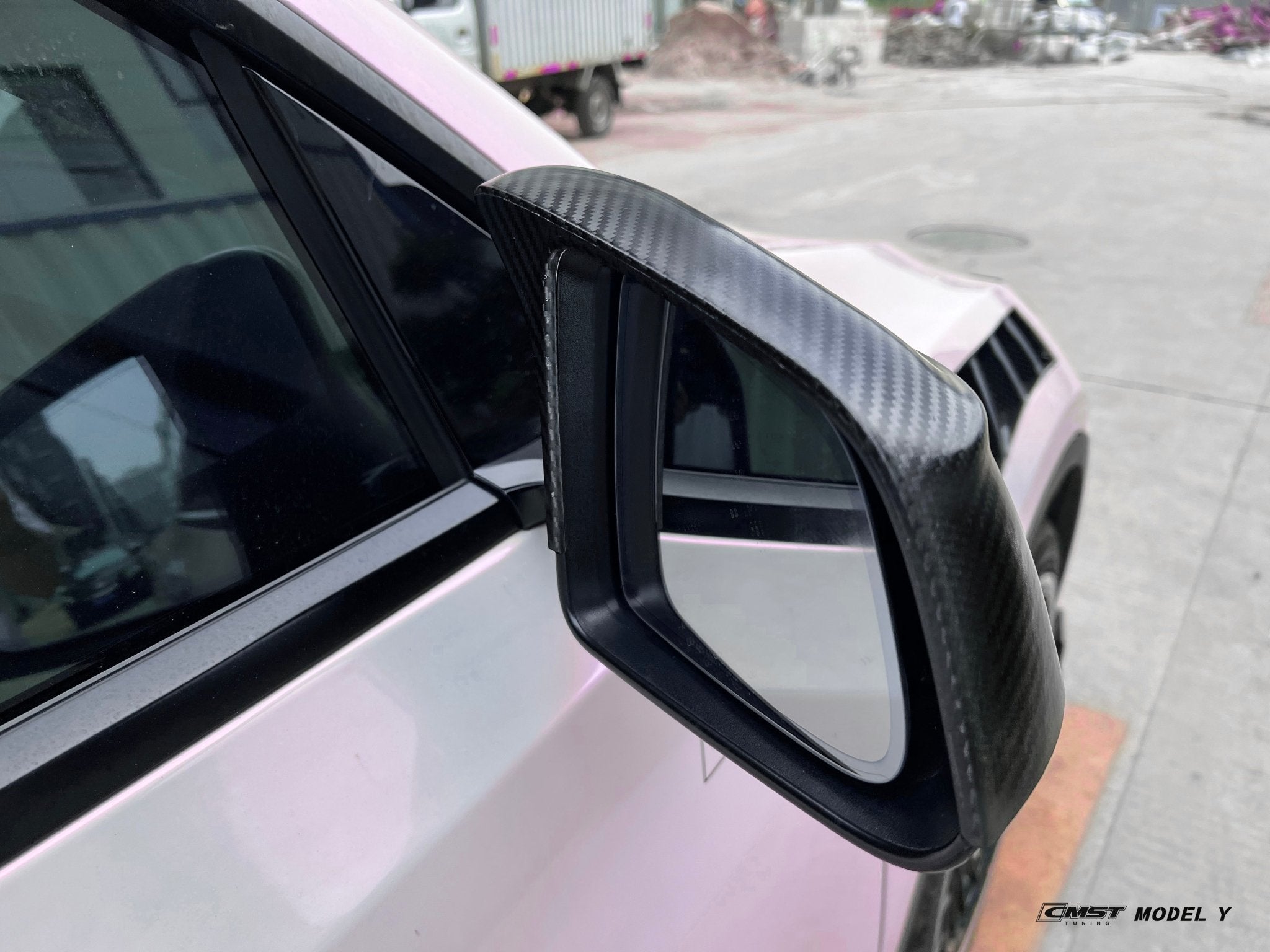 CMST - TESLA MODEL Y CARBON FIBRE WING MIRROR CAPS - Aero Carbon UK