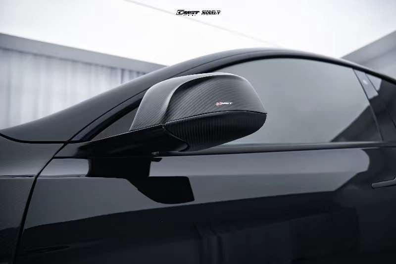 CMST - TESLA MODEL Y CARBON FIBRE WING MIRROR CAPS - Aero Carbon UK