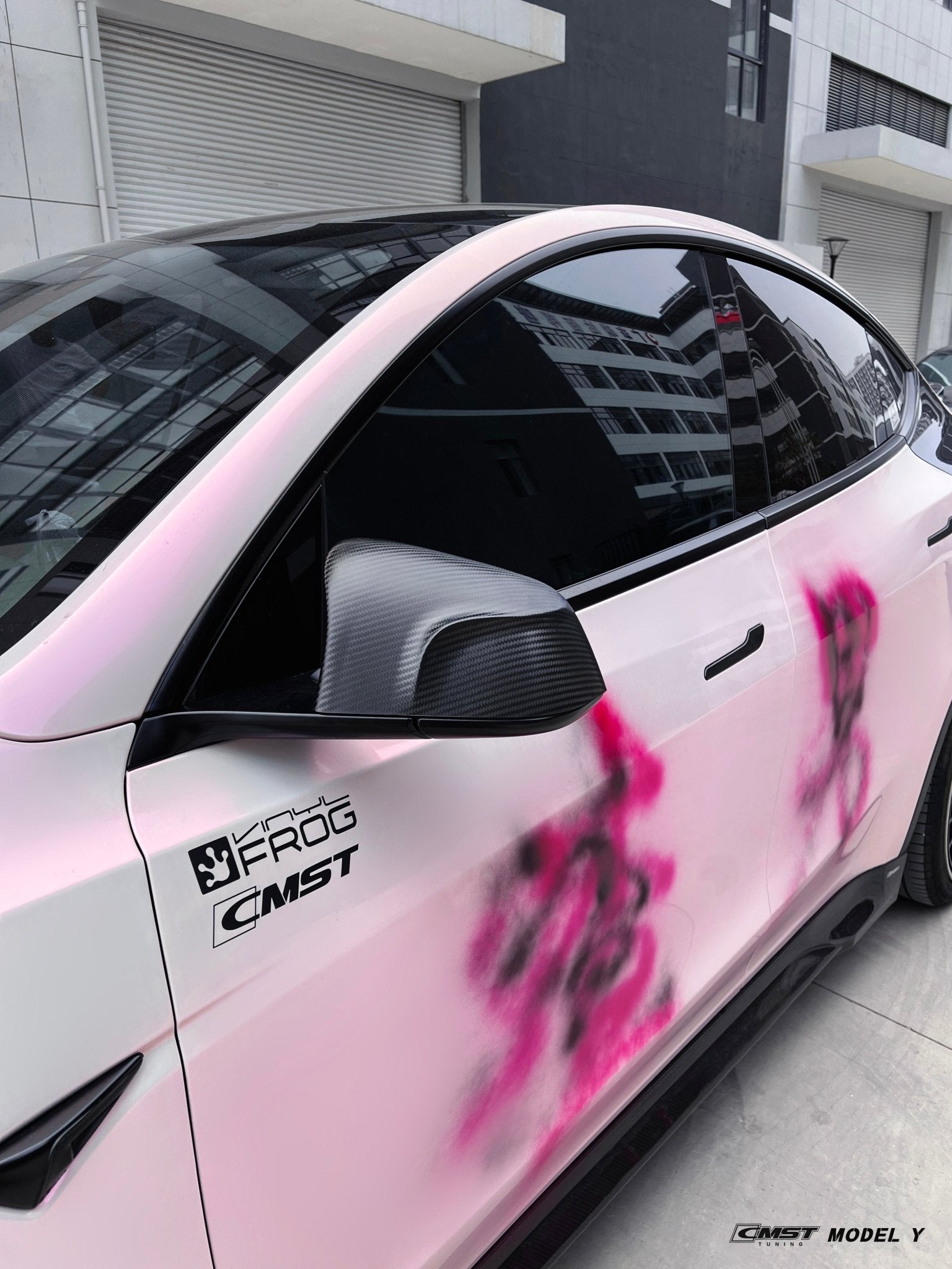 CMST - TESLA MODEL Y CARBON FIBRE WING MIRROR CAPS - Aero Carbon UK