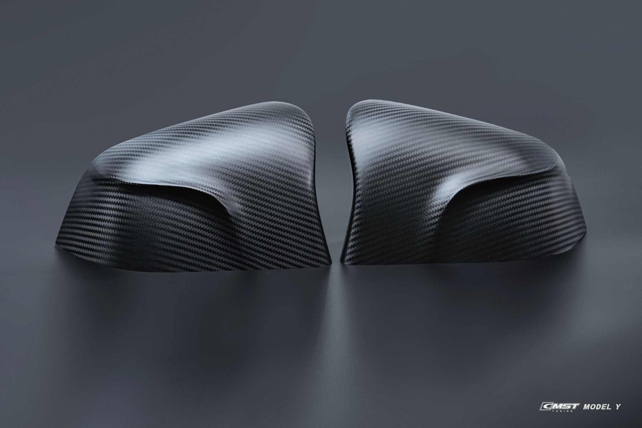 CMST - TESLA MODEL Y CARBON FIBRE WING MIRROR CAPS - Aero Carbon UK