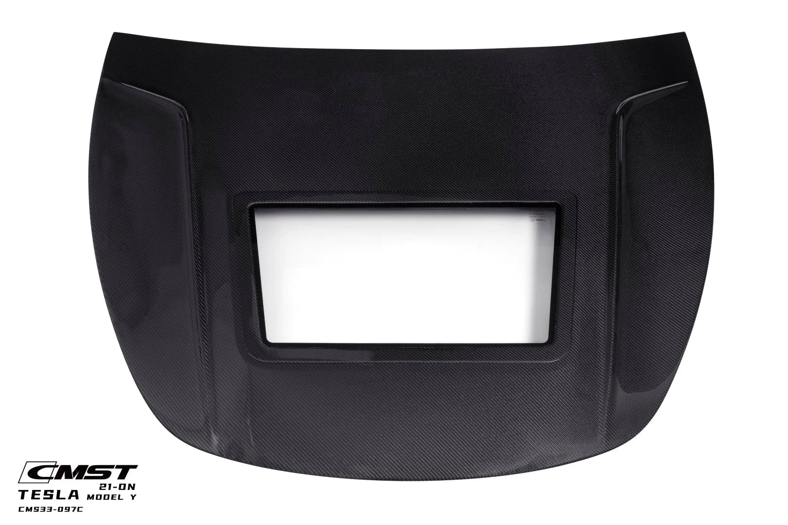 CMST - TESLA MODEL Y TRANSPARENT GLASS CARBON FIBRE BONNET HOOD - Aero Carbon UK