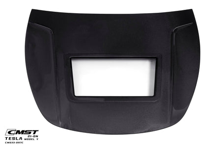 CMST - TESLA MODEL Y TRANSPARENT GLASS CARBON FIBRE BONNET HOOD - Aero Carbon UK