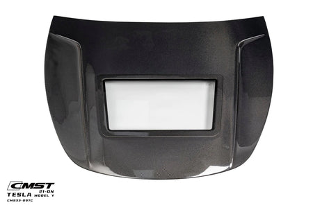 CMST - TESLA MODEL Y TRANSPARENT GLASS CARBON FIBRE BONNET HOOD - Aero Carbon UK
