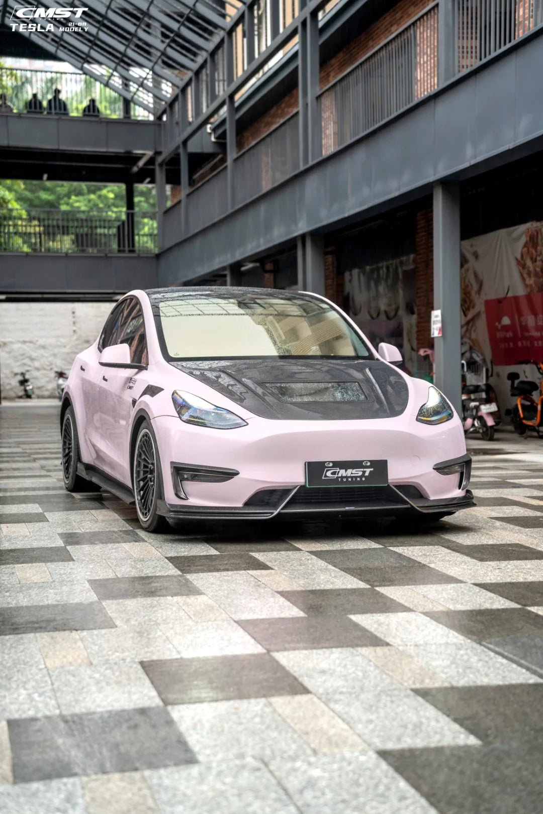 CMST - TESLA MODEL Y TRANSPARENT GLASS CARBON FIBRE BONNET HOOD - Aero Carbon UK