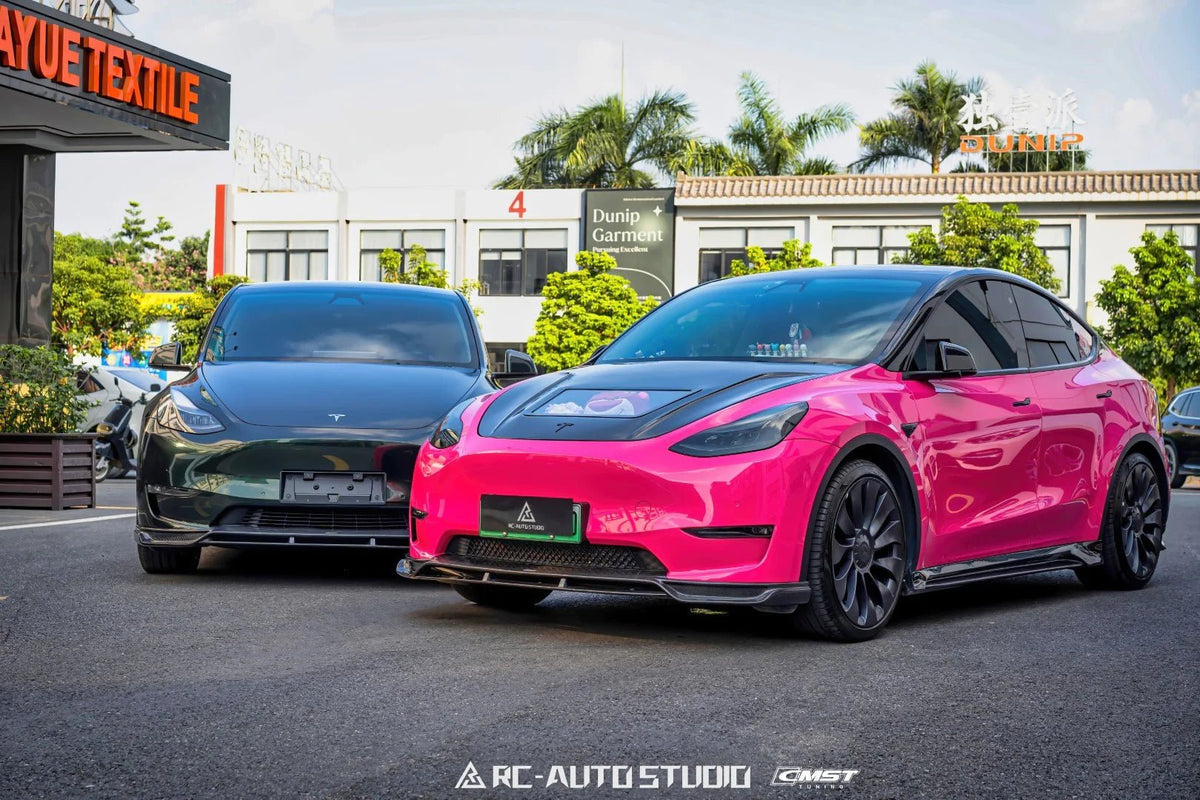 CMST - TESLA MODEL Y TRANSPARENT GLASS CARBON FIBRE BONNET HOOD - Aero Carbon UK