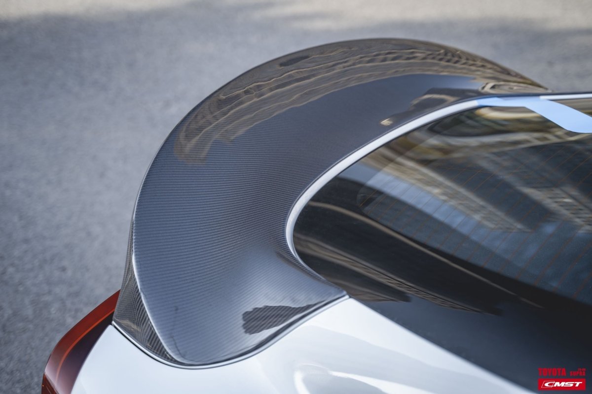 Supra Rear Clam Shell CMST - TOYOTA GR SUPRA CARBON FIBRE DUCKTAIL REAR SPOILER – Aero Carbon UK