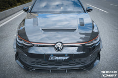 CMST- VOLKSWAGEN GOLF MK8 GTI / R LINE CARBON FIBRE FRONT BONNET HOOD V1 - Aero Carbon UK