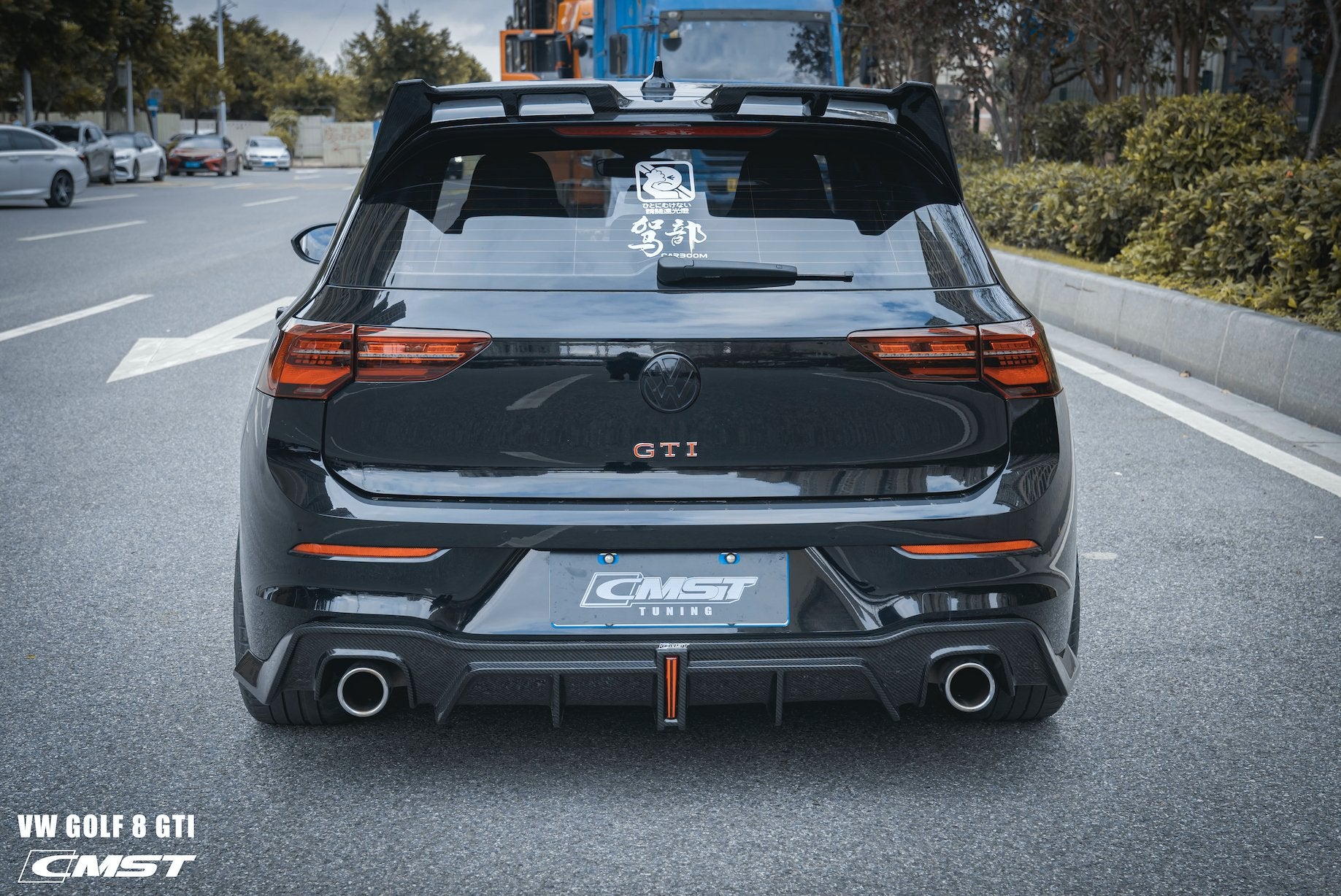 CMST- VOLKSWAGEN GOLF MK8 GTI / R LINE CARBON FIBRE REAR DIFFUSER ...