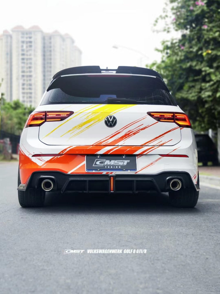 CMST- VOLKSWAGEN GOLF MK8 GTI / R LINE CARBON FIBRE REAR DIFFUSER ...