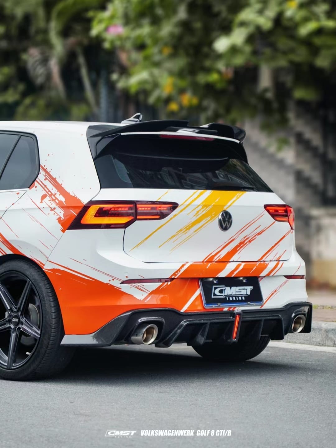 Golf 8 R Diffuser CMST- VOLKSWAGEN GOLF MK8 GTI / R LINE CARBON FIBRE REAR DIFFUSER ...