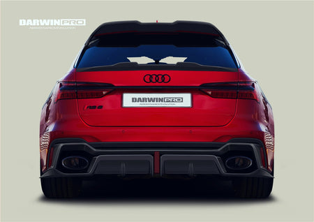 DARWINPRO - AUDI RS6 AVANT C8 2019-2023 BKSS STYLE CARBON FIBRE REAR DIFFUSER - Aero Carbon UK