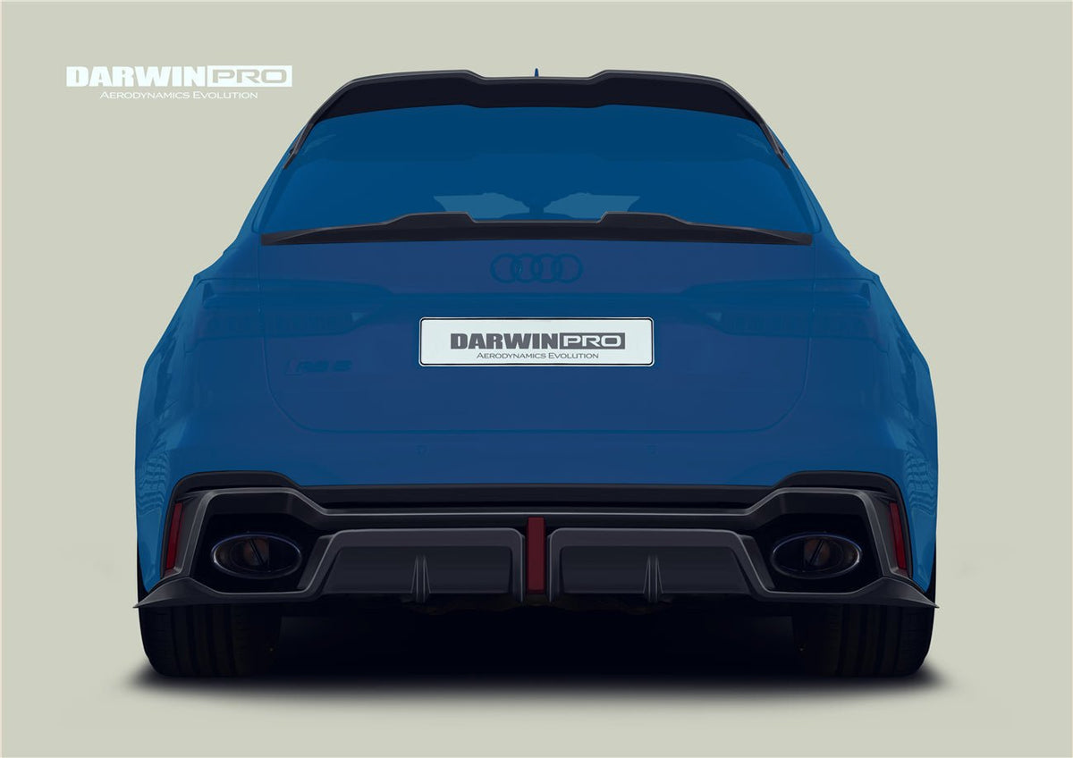 DARWINPRO - AUDI RS6 AVANT C8 2019-2023 BKSS STYLE CARBON FIBRE REAR DIFFUSER - Aero Carbon UK