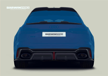 DARWINPRO - AUDI RS6 AVANT C8 2019-2023 BKSS STYLE CARBON FIBRE REAR DIFFUSER - Aero Carbon UK