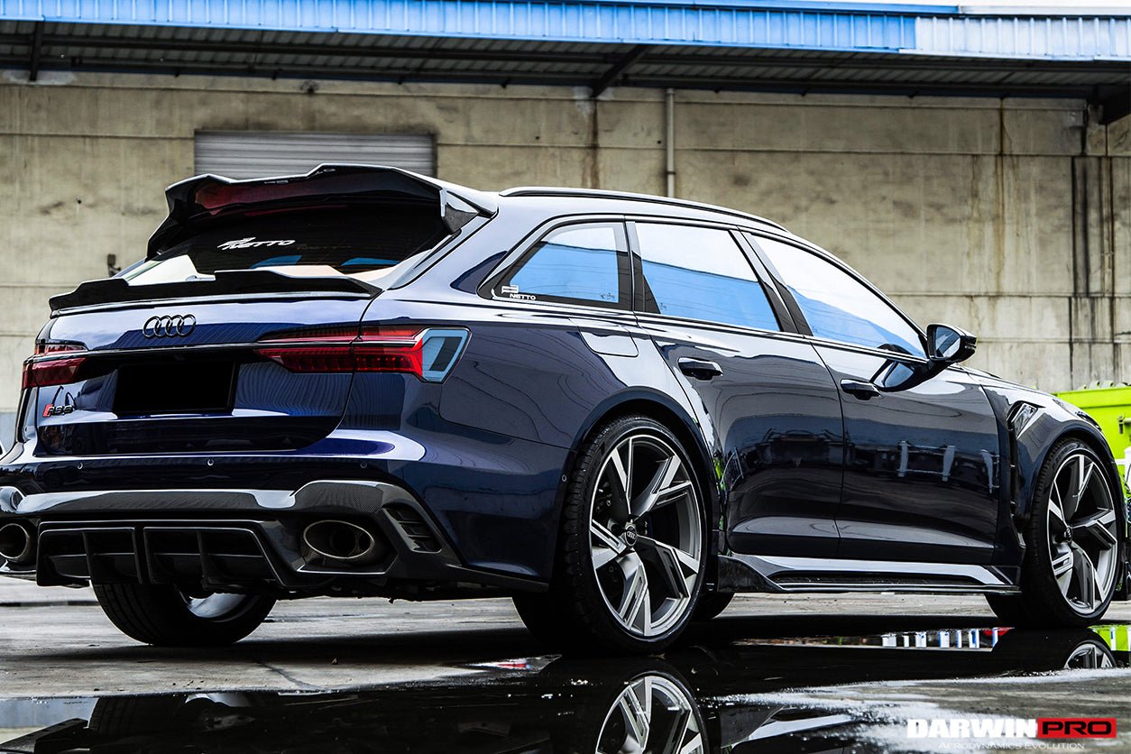 DARWINPRO - AUDI RS6 AVANT C8 2019-2023 BKSS STYLE CARBON FIBRE REAR DIFFUSER - Aero Carbon UK