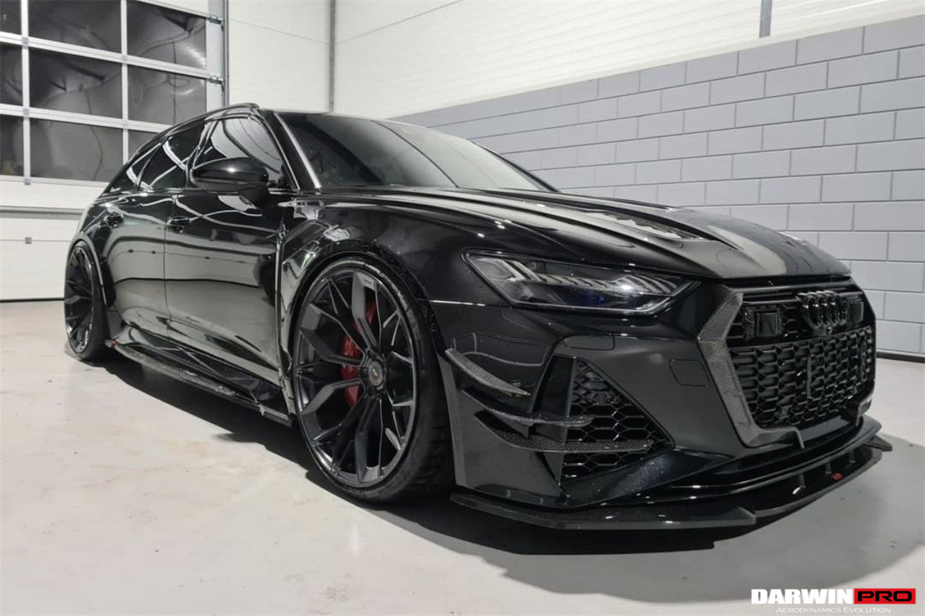 DARWINPRO - AUDI RS6 AVANT C8 2019-2023 IMP PERFORMANCE CARBON FIBRE FRONT CANARDS - Aero Carbon UK