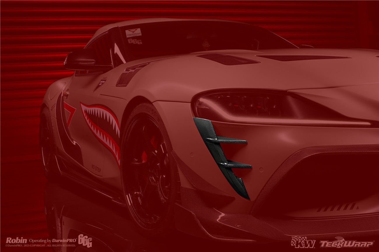 DARWINPRO - TOYOTA GR SUPRA (J29/DB) A90 A91 BKSS STYLE CARBON FIBRE FRONT BUMPER VENTS - Aero Carbon UK