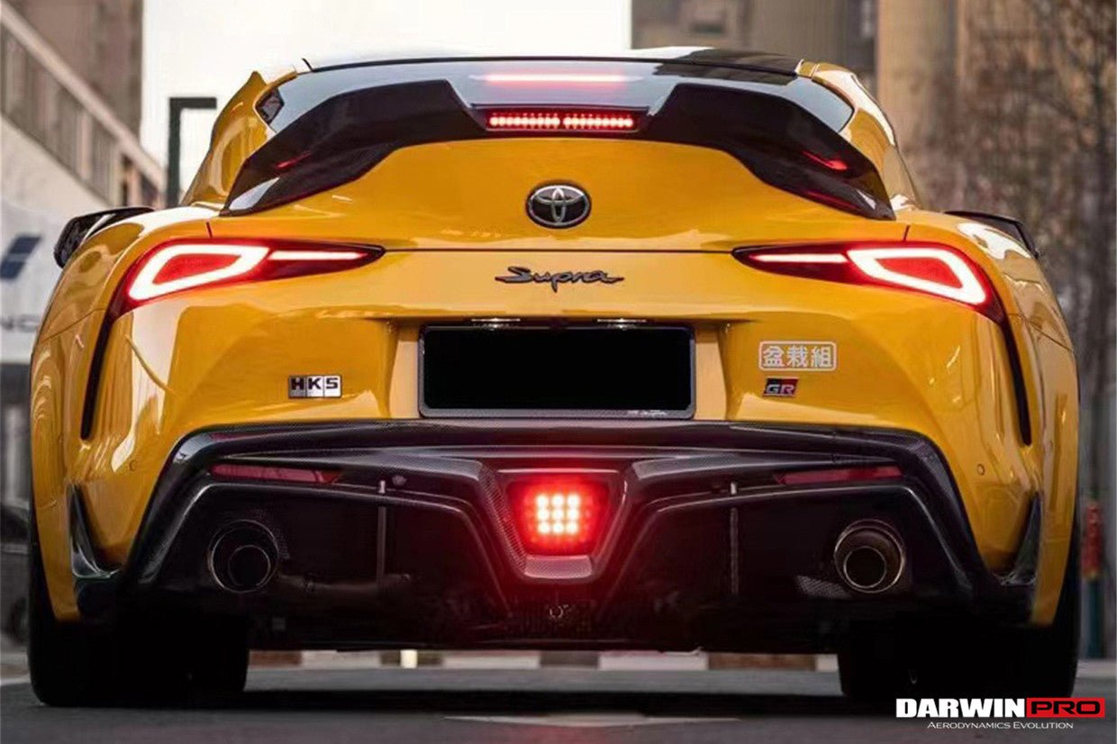 DARWINPRO - TOYOTA GR SUPRA (J29/DB) A90 A91 BKSS STYLE CARBON FIBRE TRUNK SPOILER WITH LED LIGHT - Aero Carbon UK