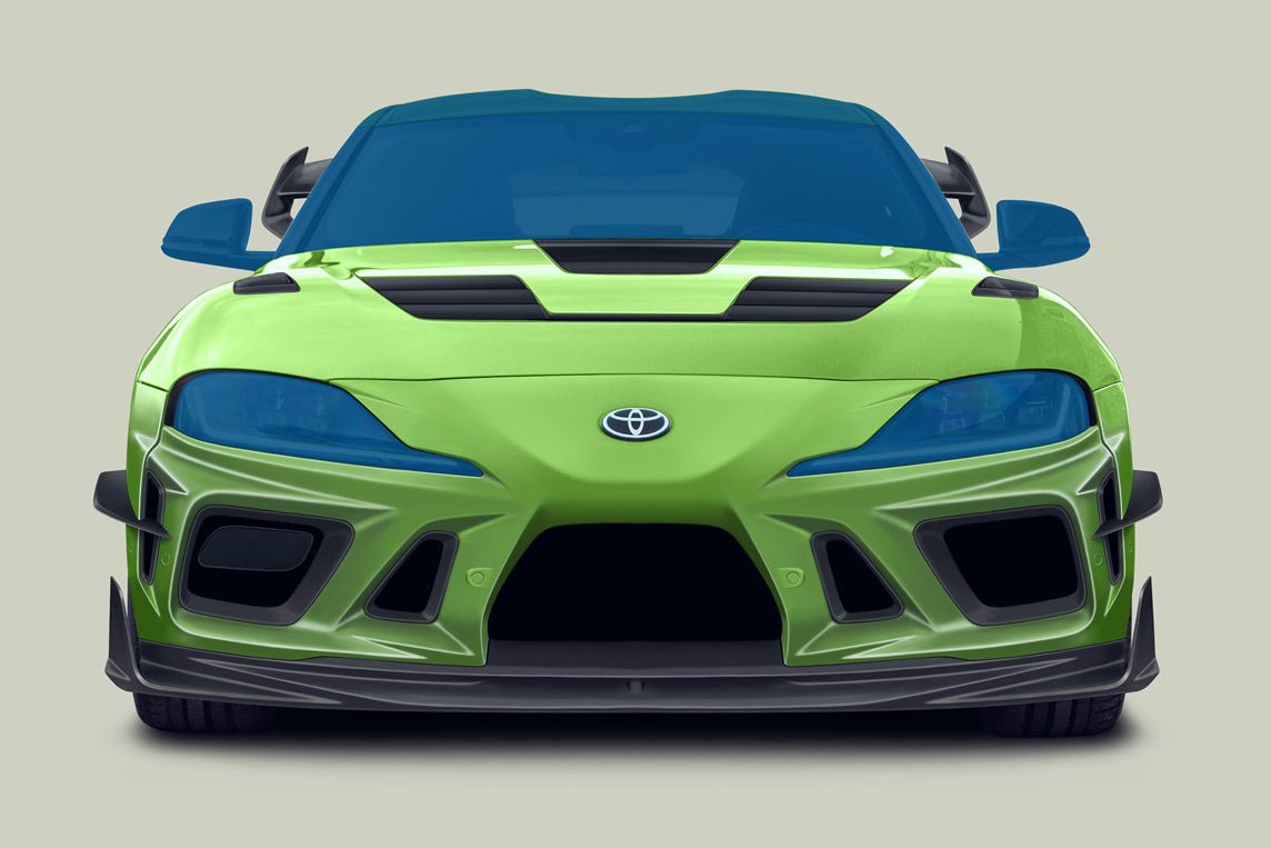 DARWINPRO - TOYOTA GR SUPRA (J29/DB) A90 A91 BKSSII STYLE PARTIAL CARBON FIBRE FRONT BUMPER - Aero Carbon UK