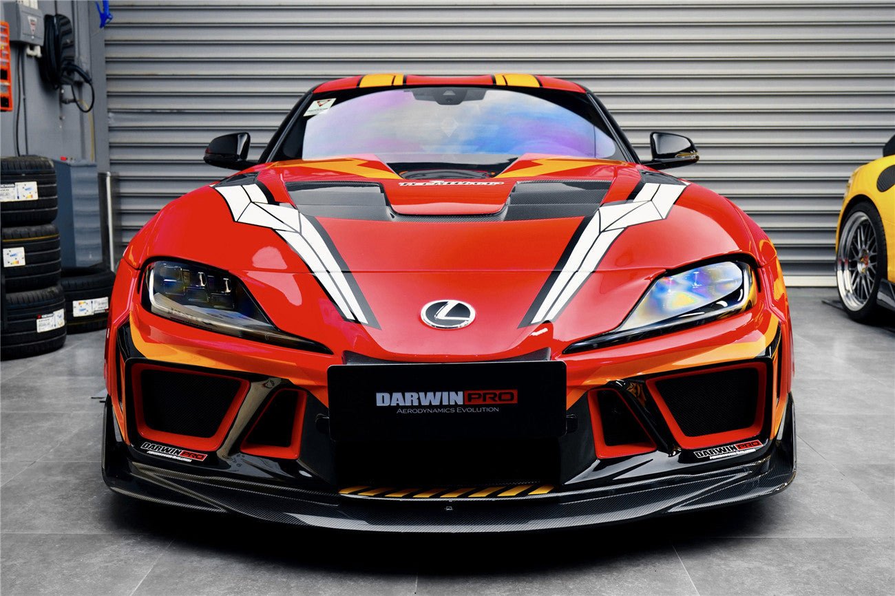 DARWINPRO - TOYOTA GR SUPRA (J29/DB) A90 A91 BKSSII STYLE PARTIAL CARBON FIBRE FRONT BUMPER - Aero Carbon UK