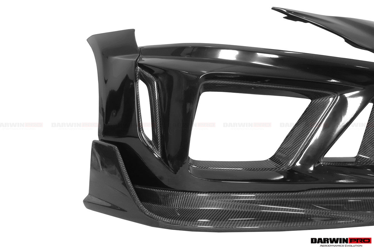 DARWINPRO - TOYOTA GR SUPRA (J29/DB) A90 A91 BKSSII STYLE PARTIAL CARBON FIBRE FRONT BUMPER - Aero Carbon UK