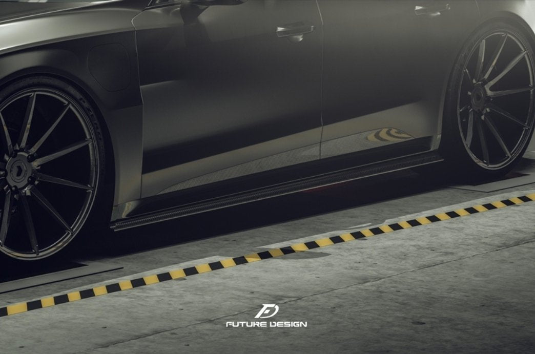 FUTURE DESIGN - AUDI E-TRON GT DRY CARBON FIBRE SIDE SKIRTS - Aero Carbon UK