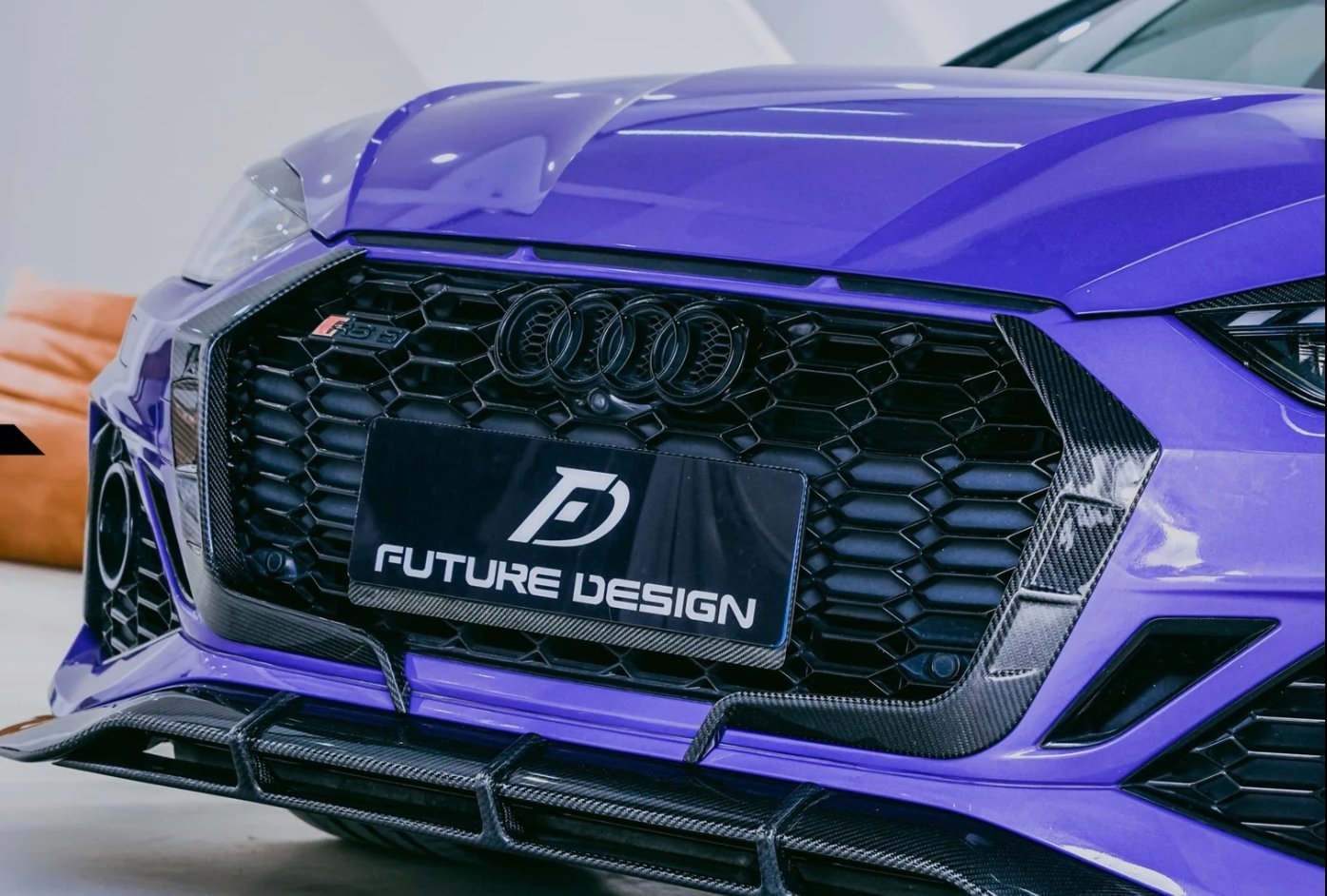 FUTURE DESIGN - AUDI RS5 B9.5 2020+ CARBON FIBRE FRONT BUMPER OVERLAY - Aero Carbon UK