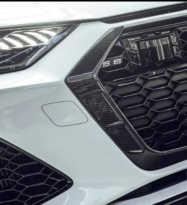 FUTURE DESIGN - AUDI RS6 RS7 C8 CARBON FIBRE FRONT GRILL SIDE OVERLAY