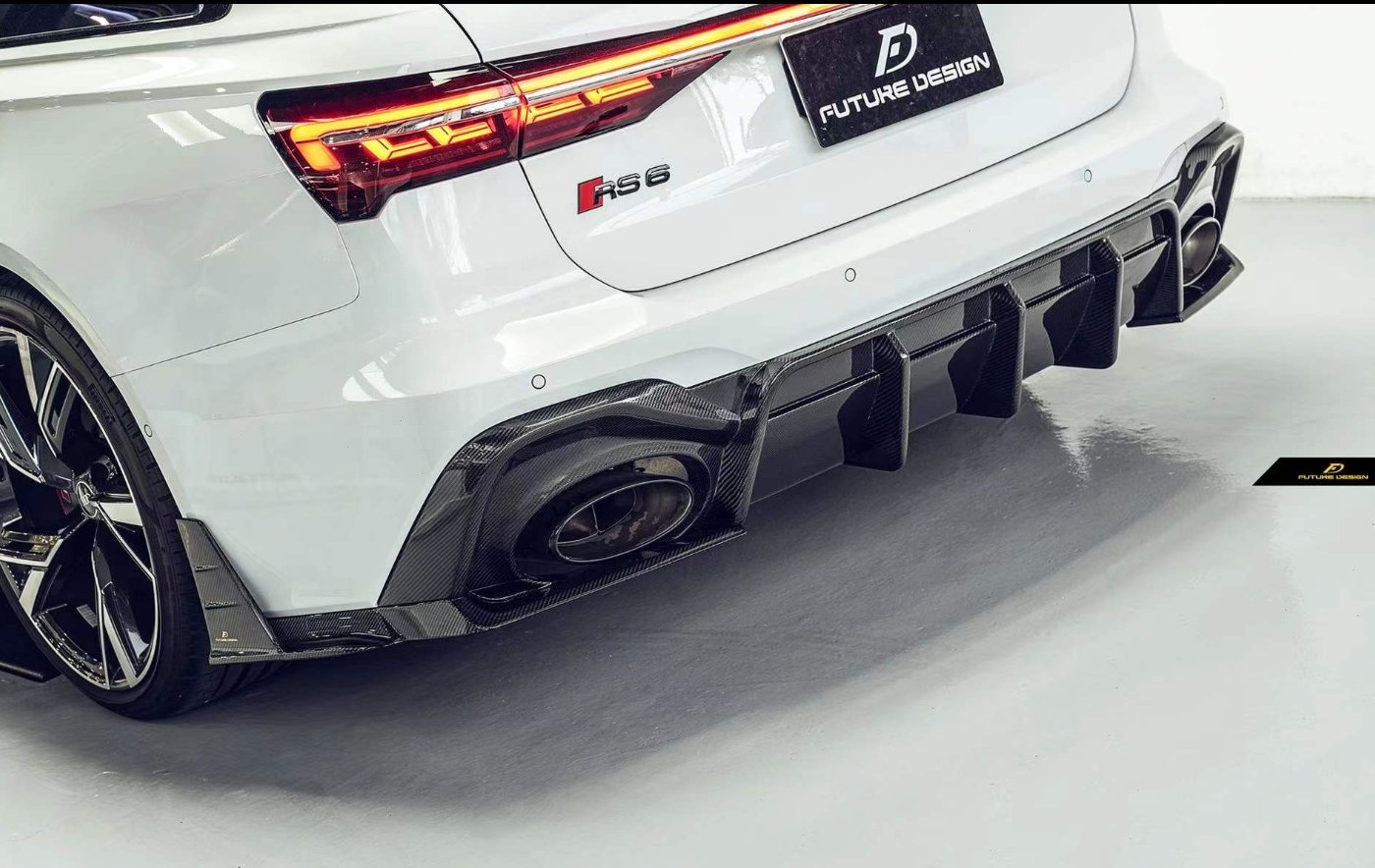 FUTURE DESIGN - AUDI RS6 RS7 C8 CARBON FIBRE REAR DIFFUSER & WINGLET SET - Aero Carbon UK