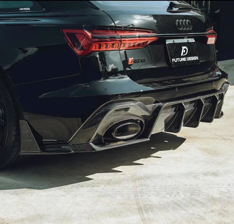 FUTURE DESIGN - AUDI RS6 RS7 C8 CARBON FIBRE REAR DIFFUSER & WINGLET S ...
