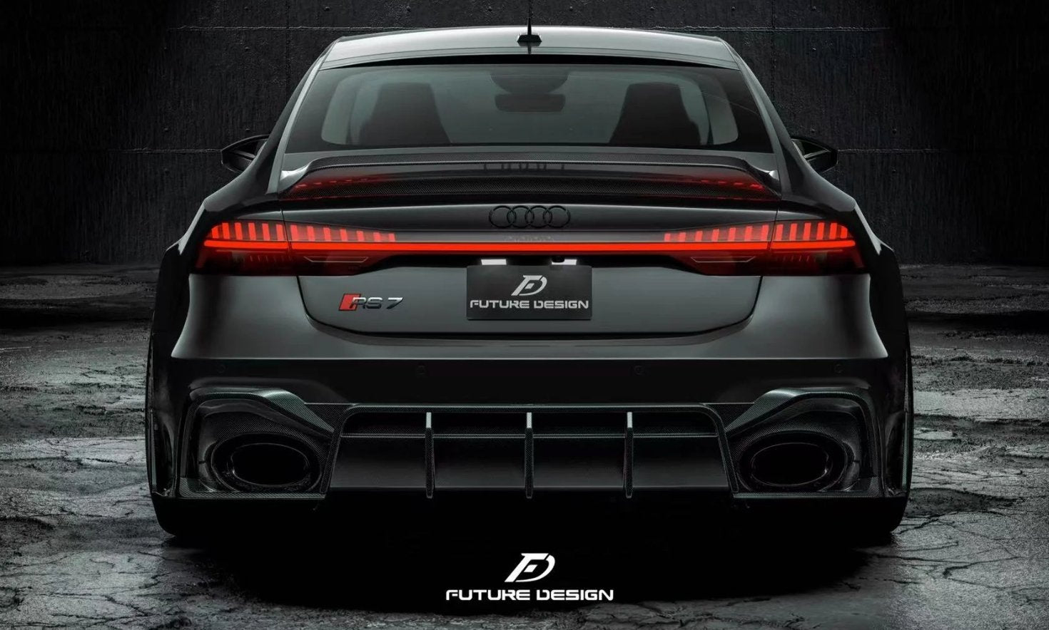 FUTURE DESIGN - AUDI RS6 RS7 C8 CARBON FIBRE REAR DIFFUSER & WINGLET SET - Aero Carbon UK