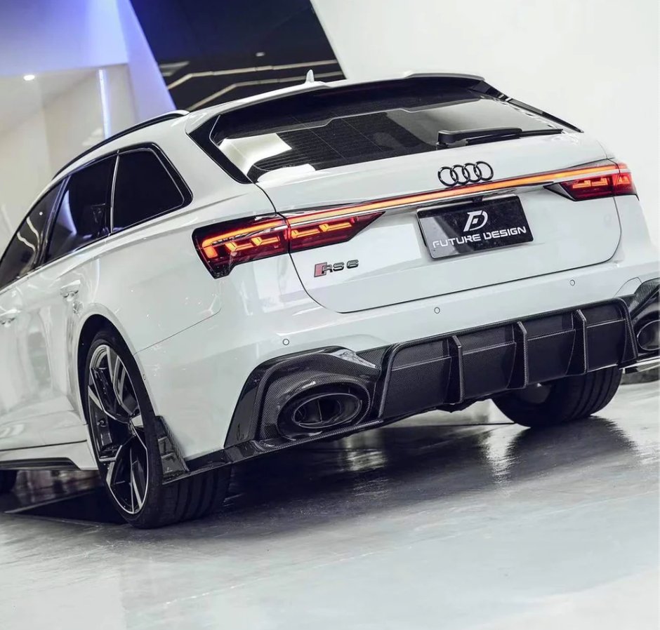 FUTURE DESIGN - AUDI RS6 RS7 C8 CARBON FIBRE REAR DIFFUSER & WINGLET SET - Aero Carbon UK