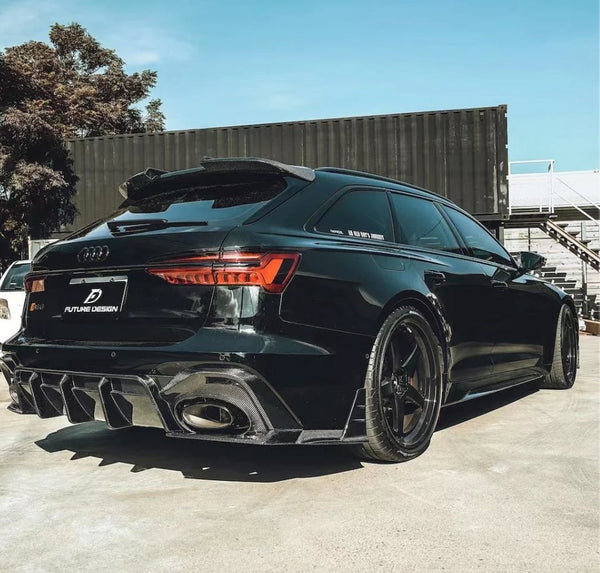 FUTURE DESIGN - AUDI RS6 C8 CARBON FIBRE REAR DIFFUSER & WINGLET SET