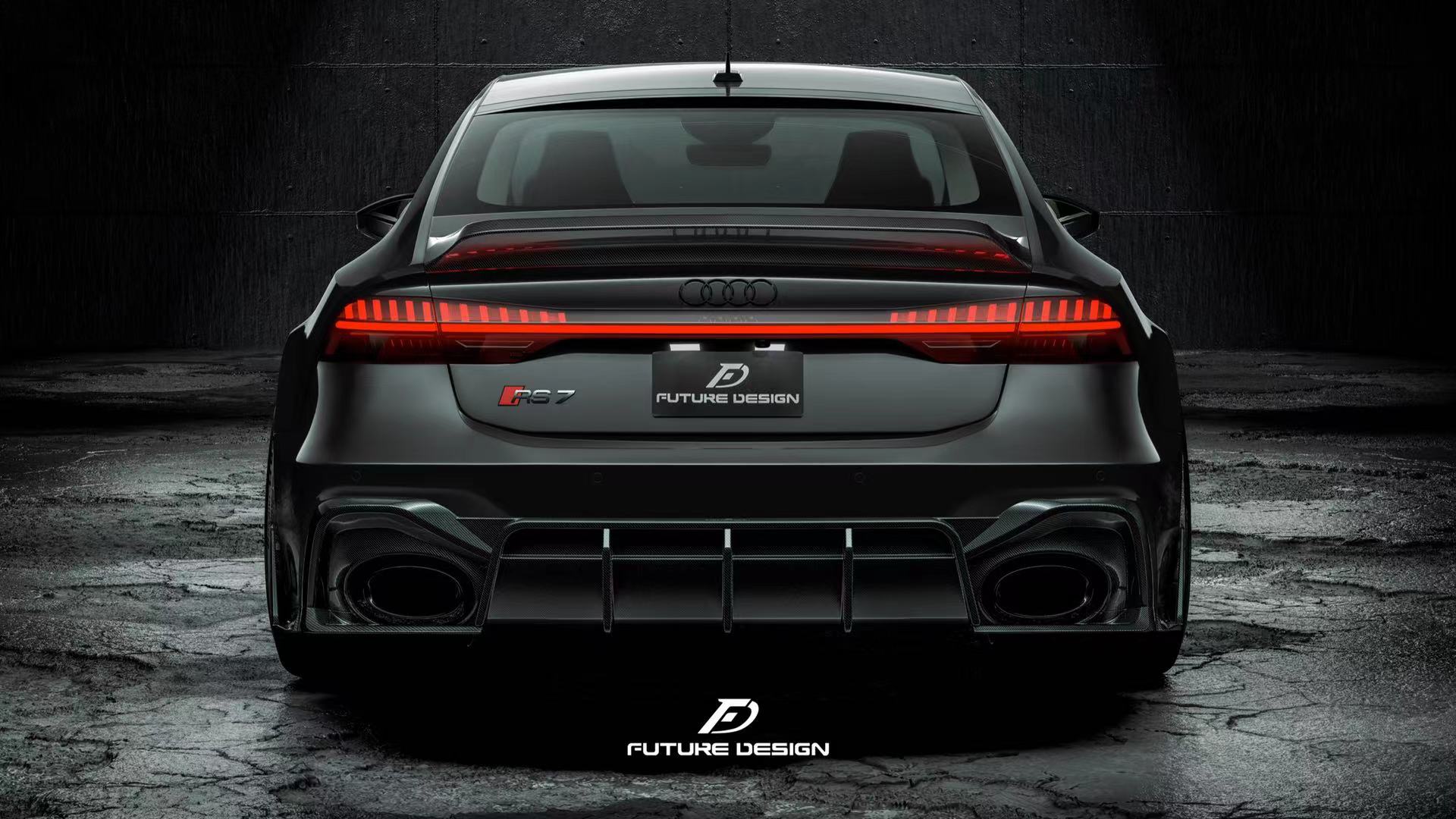 FUTURE DESIGN - AUDI RS6 RS7 C8 DRY CARBON FIBRE REAR DIFFUSER & CANARDS ( BLAZE KIT) - Aero Carbon UK