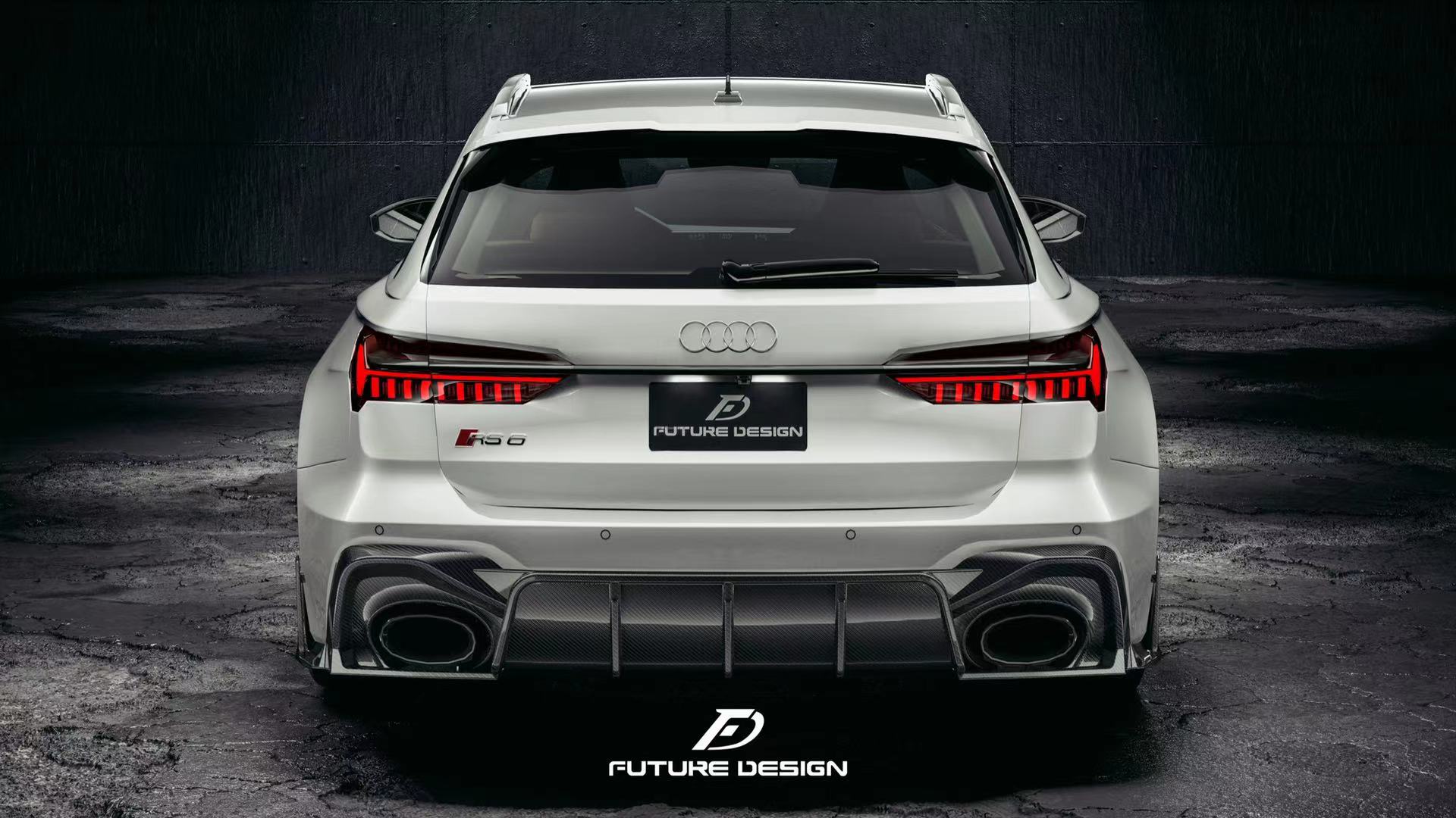 FUTURE DESIGN - AUDI RS6 RS7 C8 DRY CARBON FIBRE REAR DIFFUSER & CANARDS ( BLAZE KIT) - Aero Carbon UK