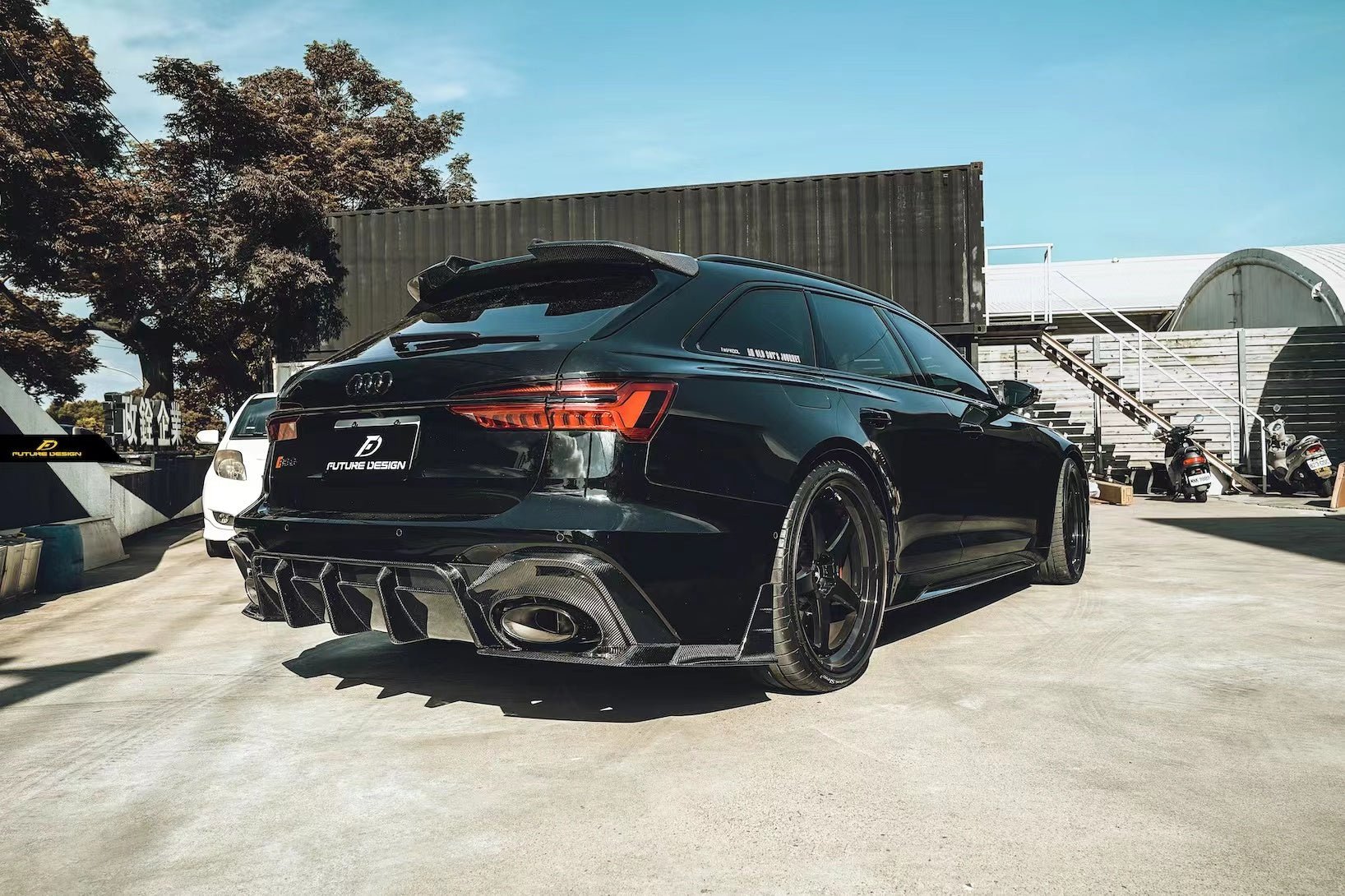 FUTURE DESIGN - AUDI RS6 RS7 C8 DRY CARBON FIBRE REAR DIFFUSER & CANARDS ( BLAZE KIT) - Aero Carbon UK