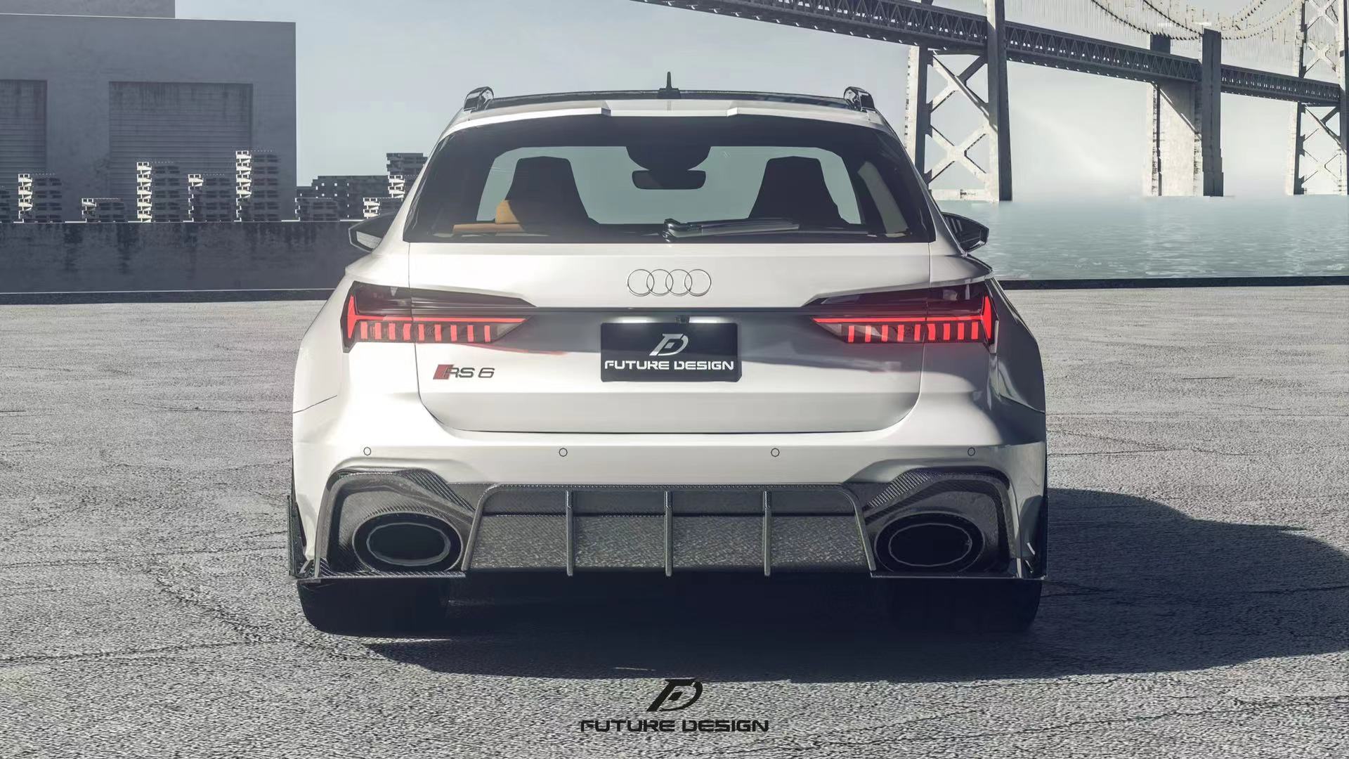 FUTURE DESIGN - AUDI RS6 RS7 C8 DRY CARBON FIBRE REAR DIFFUSER & CANARDS ( BLAZE KIT) - Aero Carbon UK