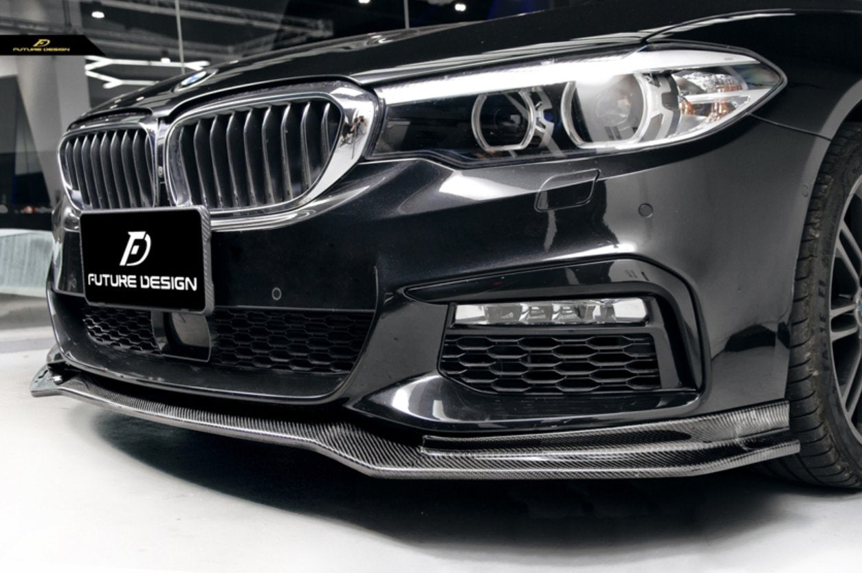 FUTURE DESIGN - BMW 5 SERIES G30 PRE LCI CARBON FIBRE FRONT LIP ( CC STYLE ) - Aero Carbon UK