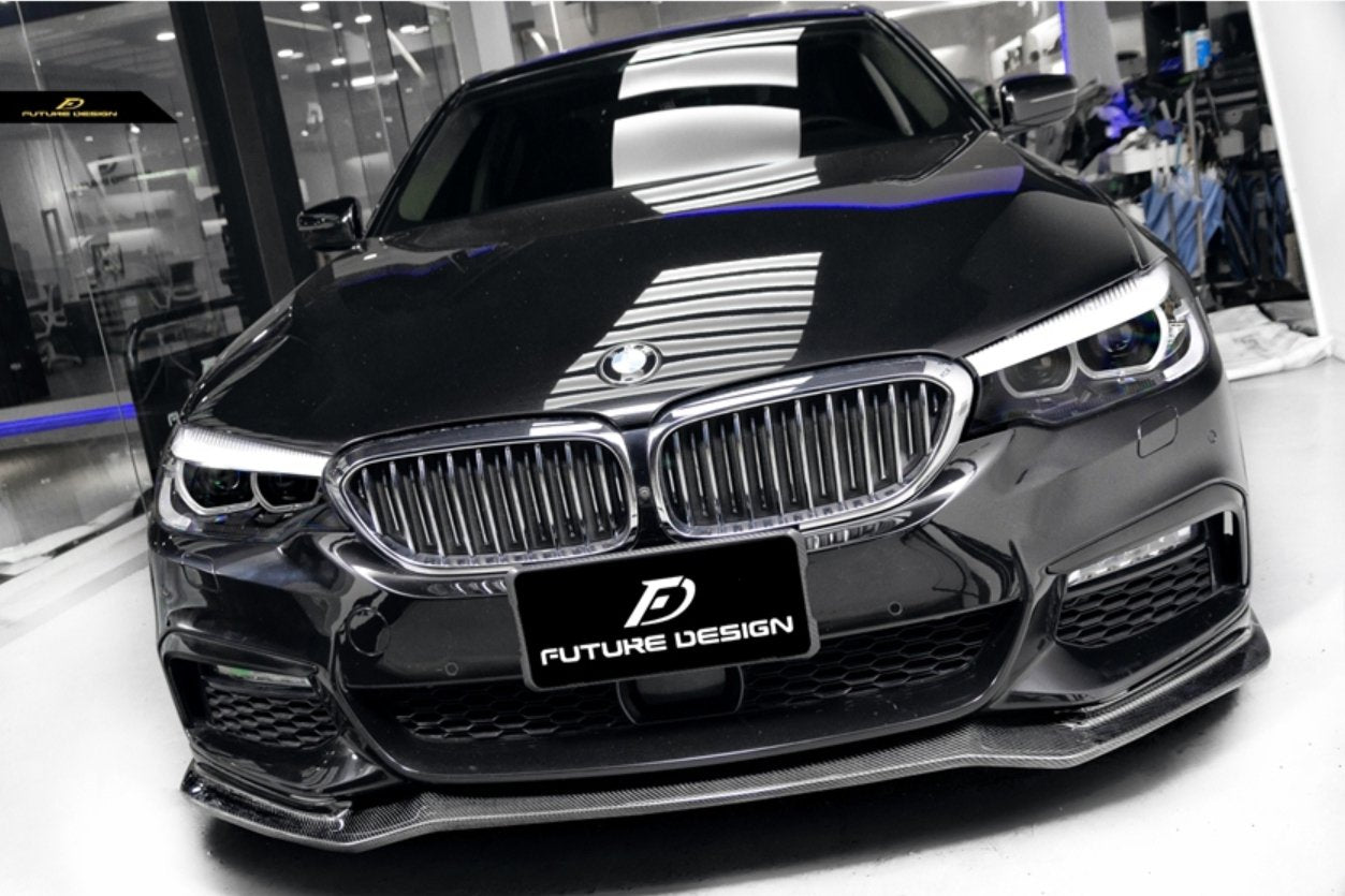 FUTURE DESIGN - BMW 5 SERIES G30 PRE LCI CARBON FIBRE FRONT LIP ( CC STYLE ) - Aero Carbon UK