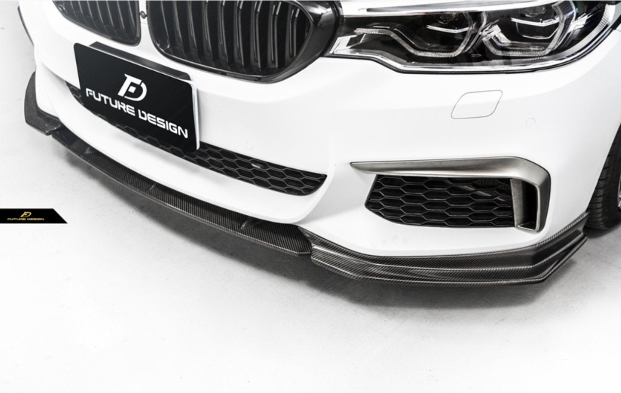 FUTURE DESIGN - BMW 5 SERIES G30 PRE LCI CARBON FIBRE FRONT LIP ( GT STYLE ) - Aero Carbon UK