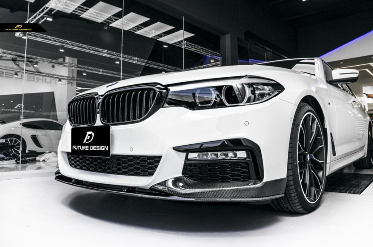 FUTURE DESIGN - BMW 5 SERIES G30 PRE LCI CARBON FIBRE FRONT LIP ( MP STYLE ) - Aero Carbon UK