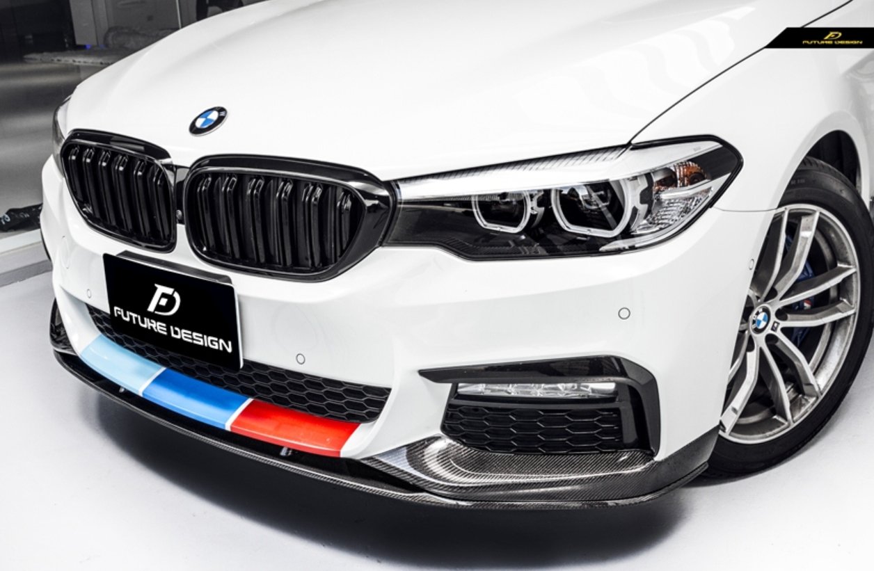 FUTURE DESIGN - BMW 5 SERIES G30 PRE LCI CARBON FIBRE FRONT LIP ( MP STYLE ) - Aero Carbon UK