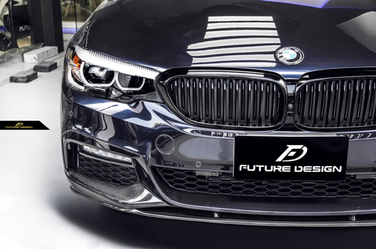 FUTURE DESIGN - BMW 5 SERIES G30 PRE LCI CARBON FIBRE FRONT LIP ( MP STYLE ) - Aero Carbon UK