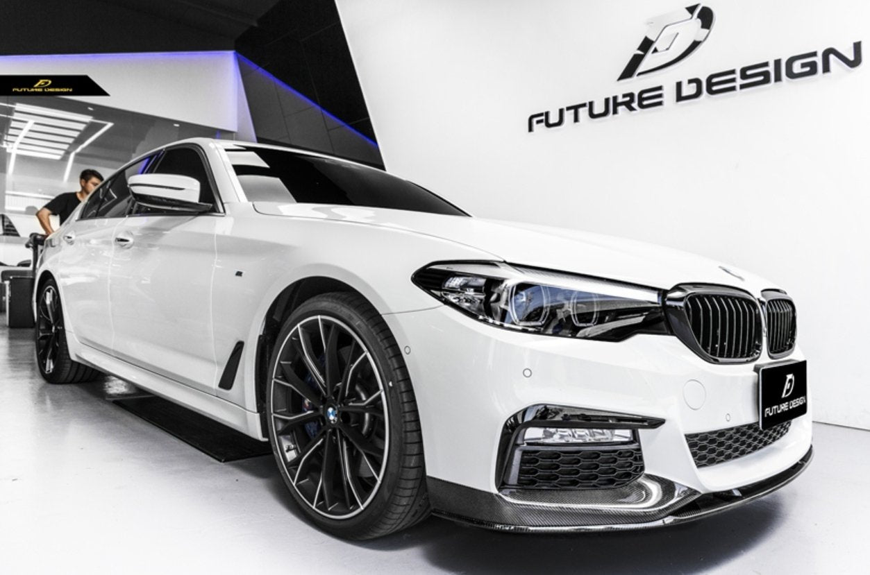 FUTURE DESIGN - BMW 5 SERIES G30 PRE LCI CARBON FIBRE FRONT LIP ( MP STYLE ) - Aero Carbon UK