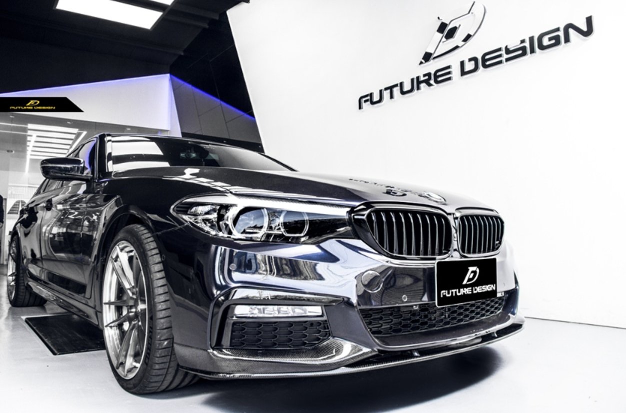 FUTURE DESIGN - BMW 5 SERIES G30 PRE LCI CARBON FIBRE FRONT LIP ( MP STYLE ) - Aero Carbon UK