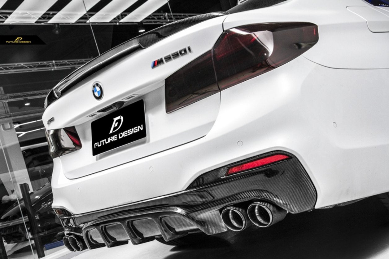 G30 Diffuser FUTURE DESIGN - BMW 5 SERIES G30 PRE LCI CARBON FIBRE REAR DIFFUSER ...