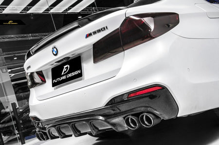 FUTURE DESIGN - BMW 5 SERIES G30 PRE LCI CARBON FIBRE REAR DIFFUSER ( FD STYLE ) - Aero Carbon UK