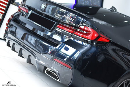 FUTURE DESIGN - BMW 5 SERIES G30 PRE LCI CARBON FIBRE REAR DIFFUSER ( FD STYLE ) - Aero Carbon UK