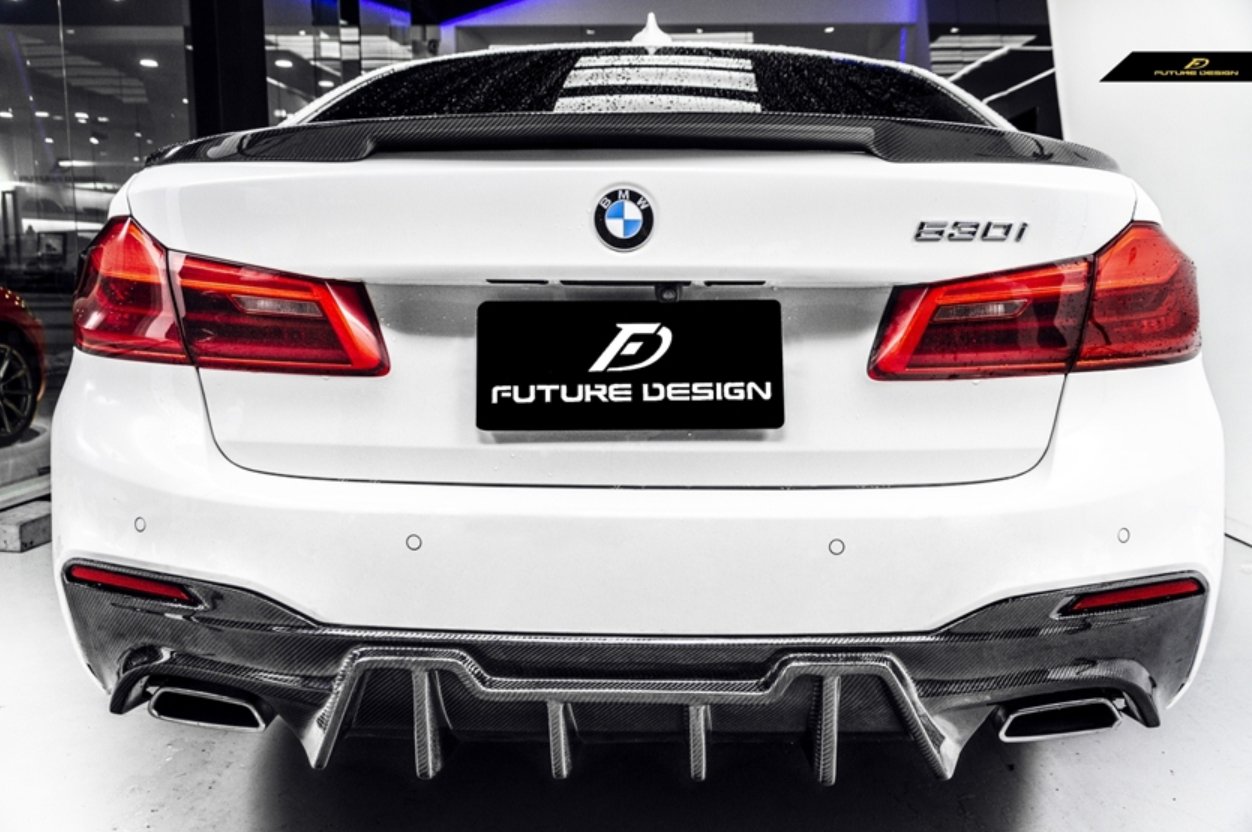 FUTURE DESIGN - BMW 5 SERIES G30 PRE LCI CARBON FIBRE REAR DIFFUSER ( GT STYLE ) - Aero Carbon UK