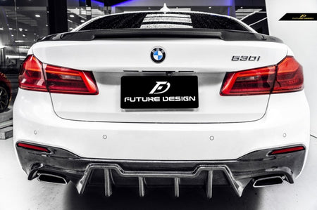 FUTURE DESIGN - BMW 5 SERIES G30 PRE LCI CARBON FIBRE REAR DIFFUSER ( GT STYLE ) - Aero Carbon UK