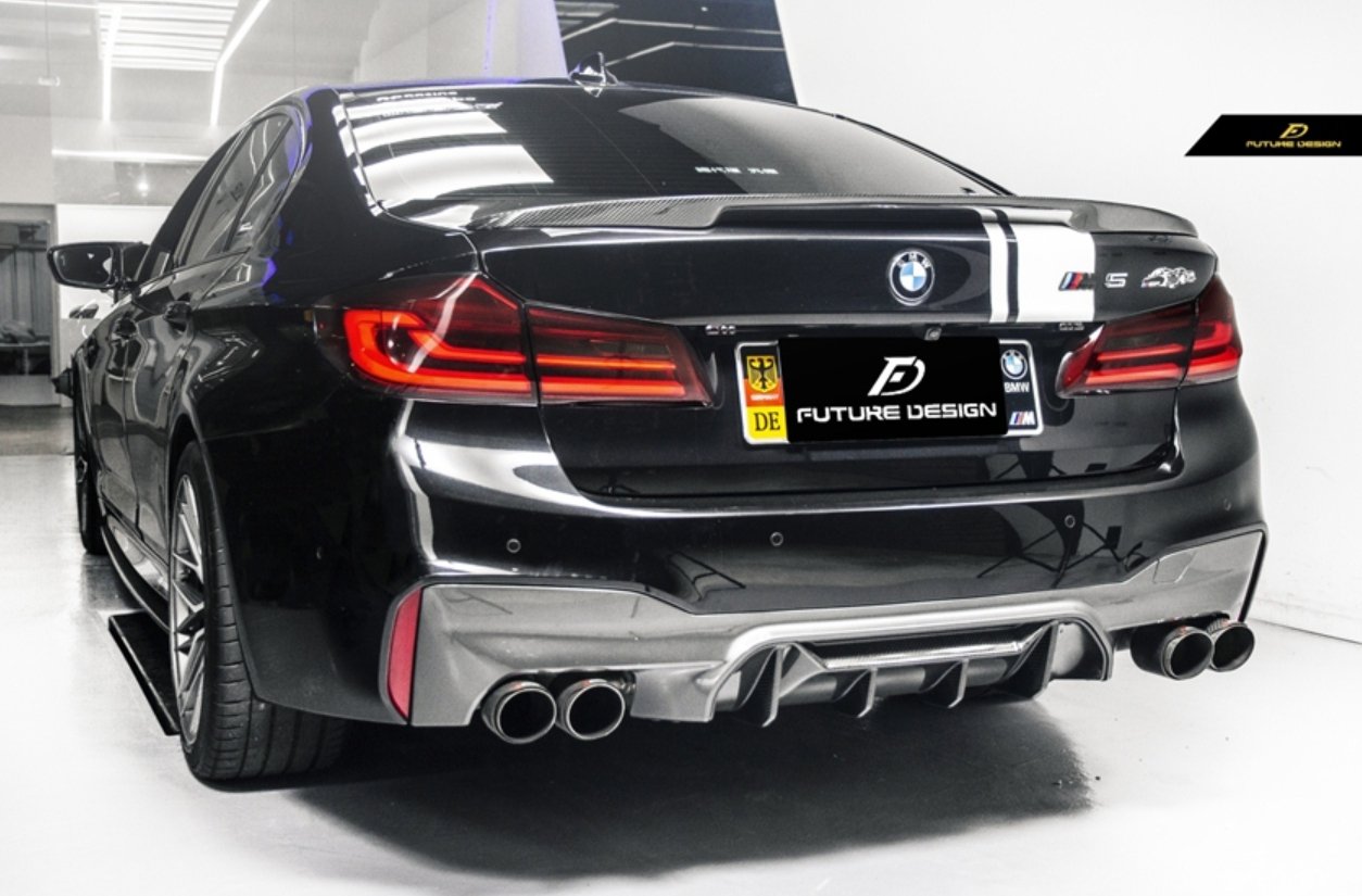 FUTURE DESIGN - BMW 5 SERIES G30 PRE LCI CARBON FIBRE REAR DIFFUSER ( M5 STYLE ) - Aero Carbon UK